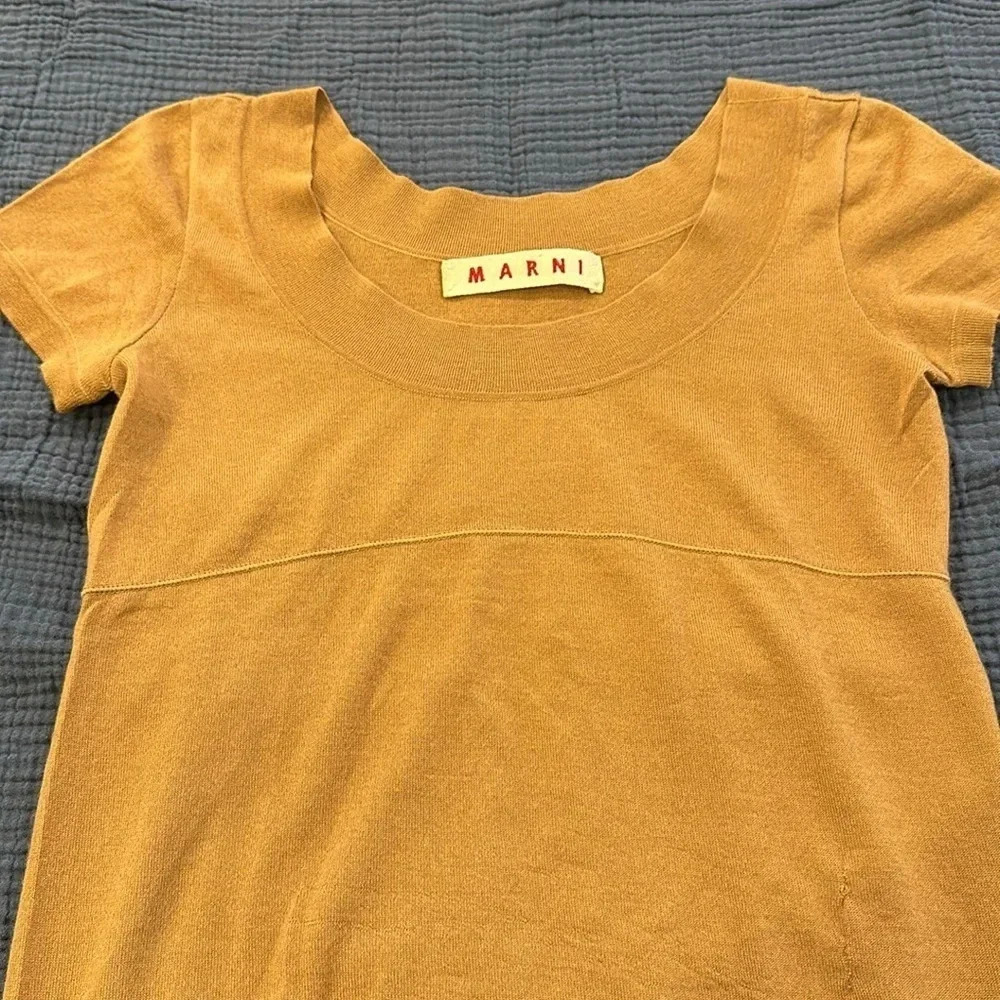 MARNI Women’s 100% Cashmere Short Sleeve Brown light weight Sweater Size 40 - Picture 3 of 10